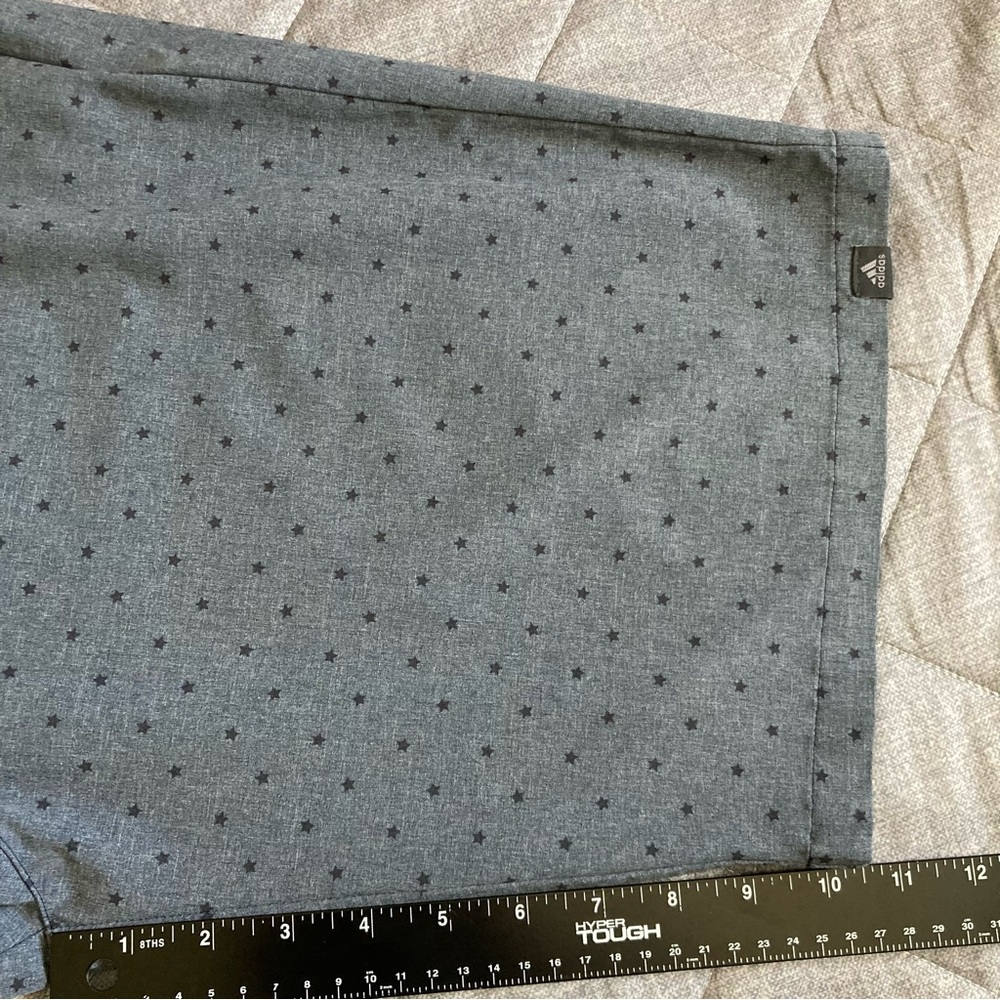 Adidas Golf Shorts Mens 32 Blue Star Print USA Merica 10.5” Casual Flat Front - Picture 10 of 10